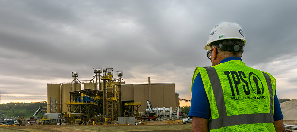 Turn-Key  Processing Solutions project manager overseeing construction site